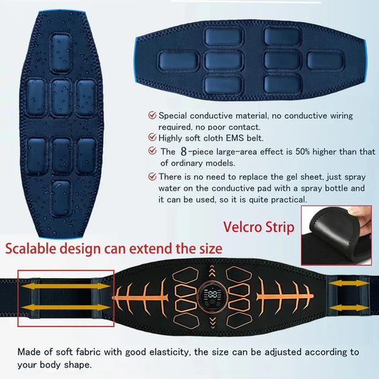 EMS Ab Toning Belt – Smart Adjustable EMS Trainer for Fast Core Activation (Men)